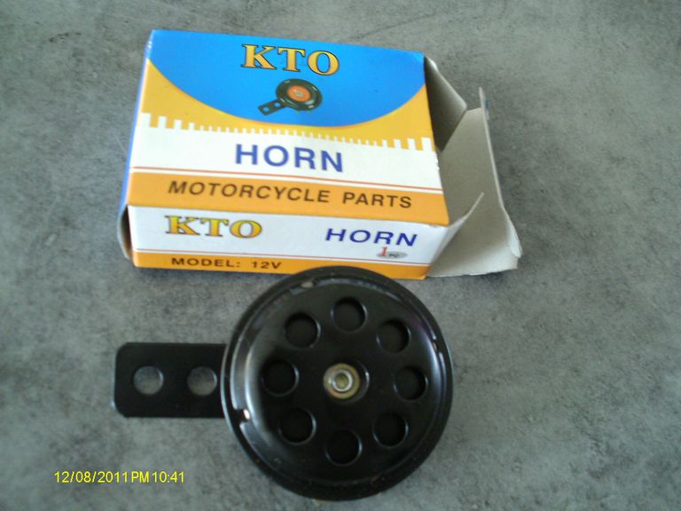 Avertisseur sonore (klaxon) 12V, noir, 65 mms, pour tous 2 roues